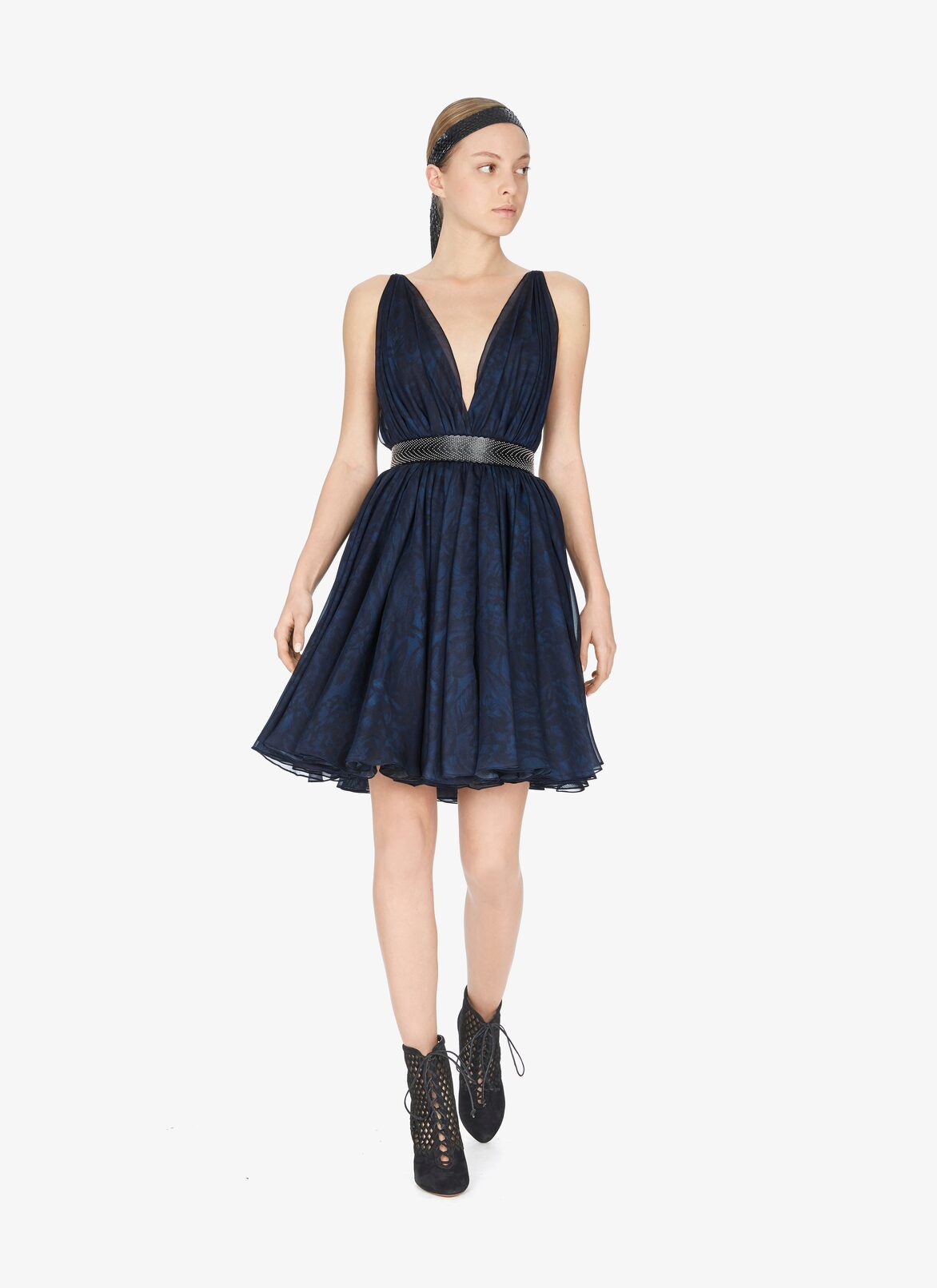 SLEEVELESS DRESS FLEURS MOUSSELINE BLUE RUSSIAN ALAÏA RUSSIAN BLUE  SLEEVELESS DRESS FLEURS MOUSSELINE BLUE RUSSIAN